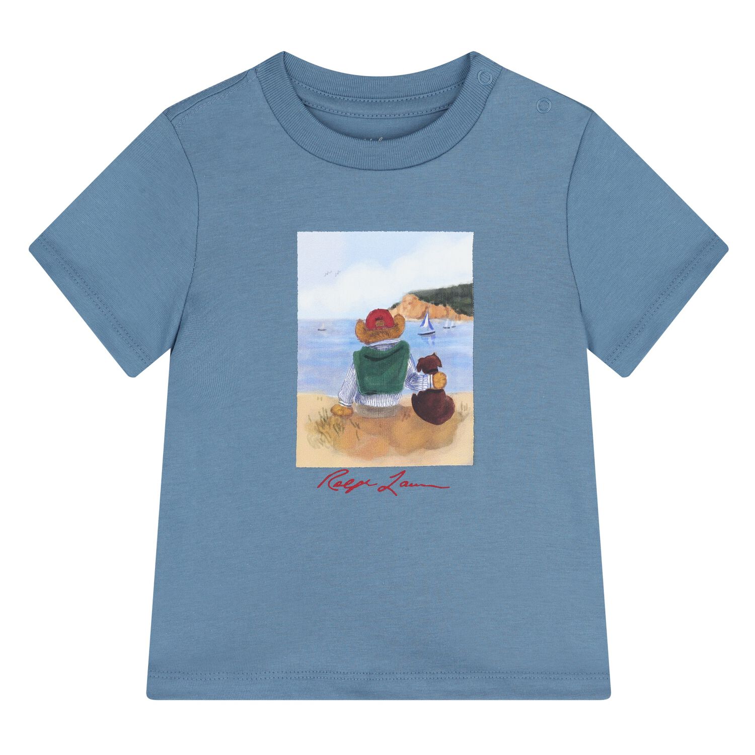 Baby Boys Blue Polo Bear T-Shirt, 1, hi-res