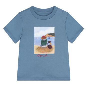 Baby Boys Blue Polo Bear T-Shirt