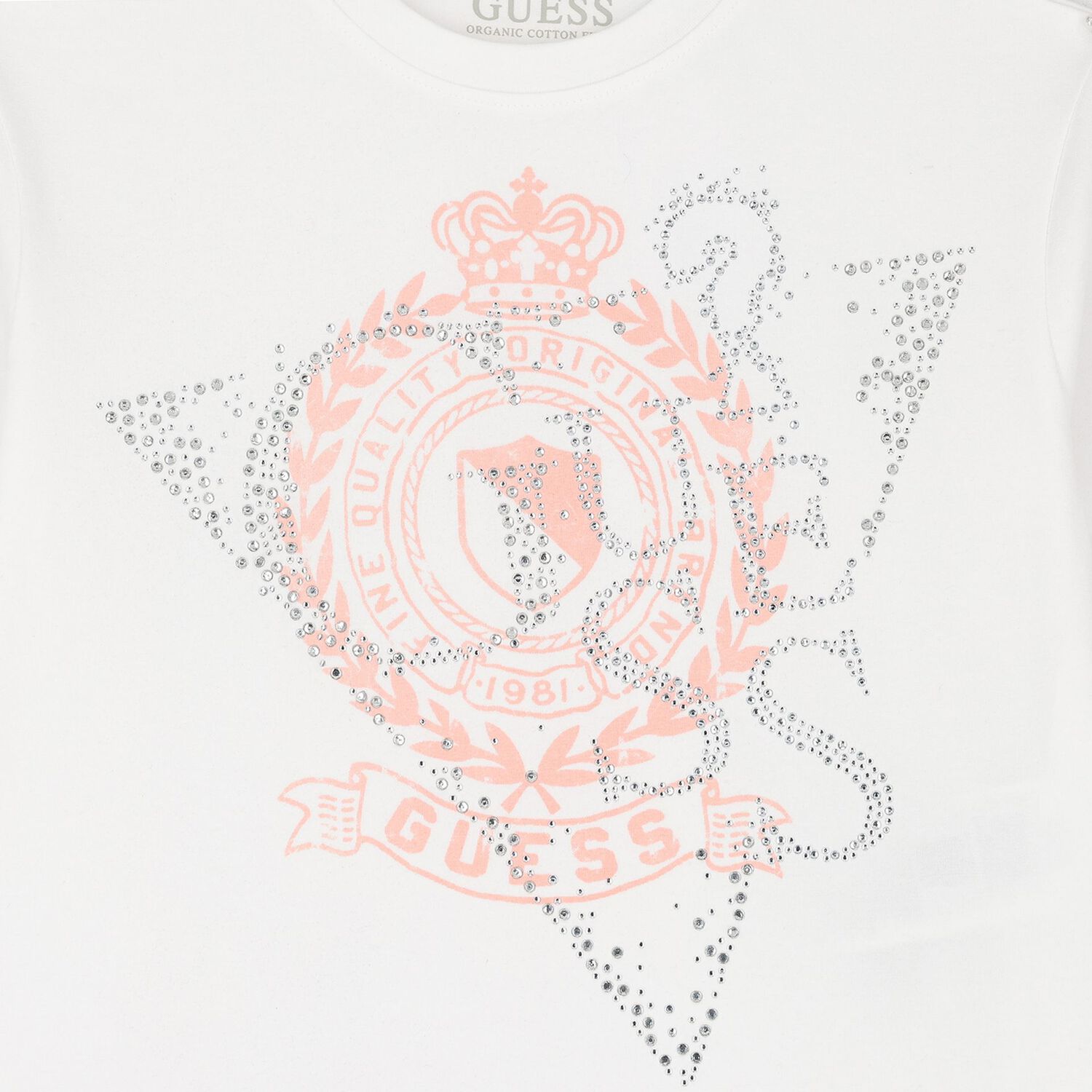 Girls White Cotton T-Shirt, 1, hi-res