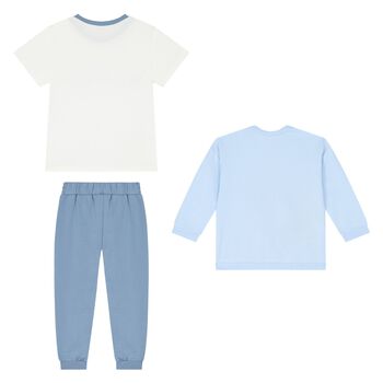 Baby Boys Blue & White Tracksuit Set