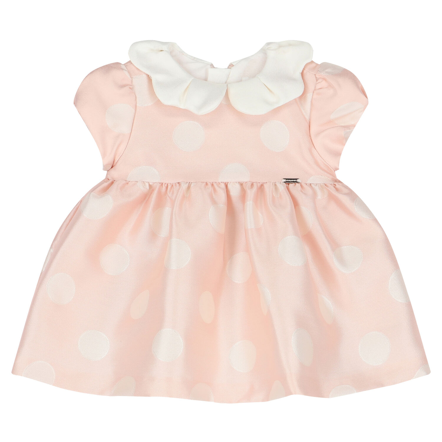 Baby Girls Pink & White Satin Dress, 1, hi-res image number null