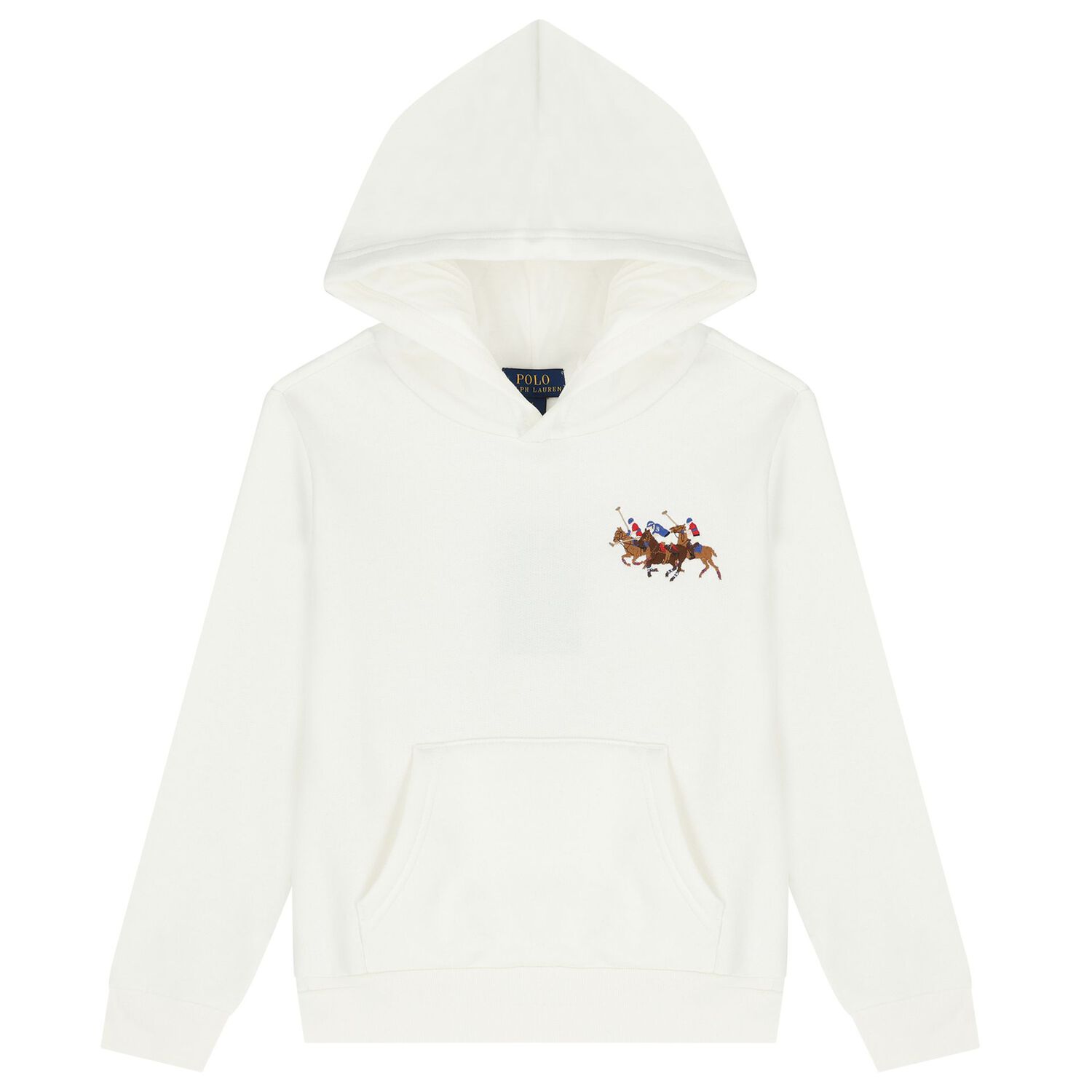 Boys White Logo Hooded Top, 2, hi-res