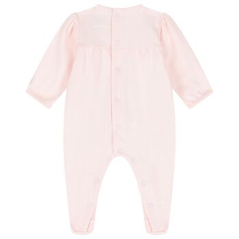 Baby Girls Pink & White Floral Babygrow