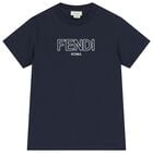 Boys Navy Blue Logo T-Shirt, 1, hi-res