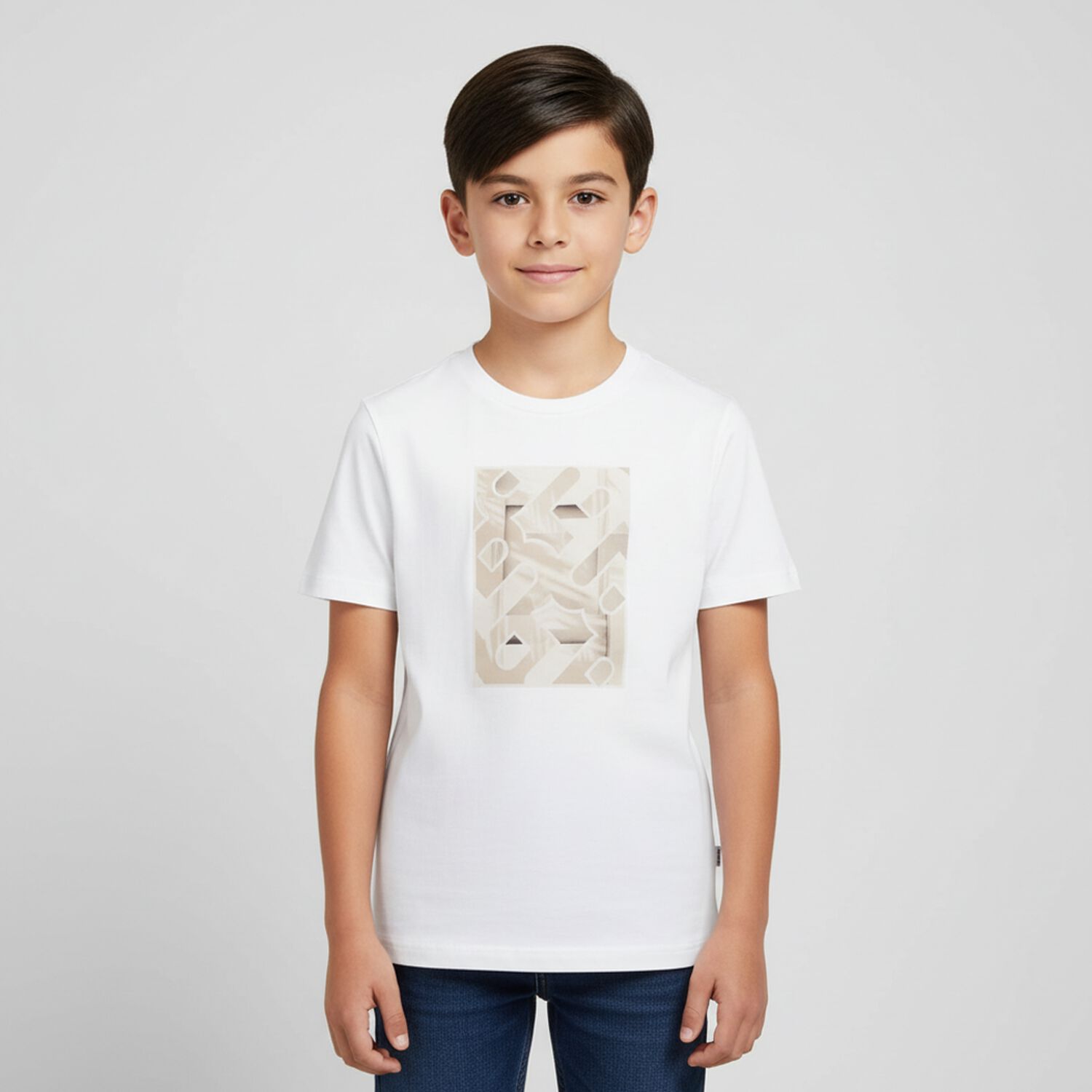 Boys White Logo T-Shirt, 1, hi-res