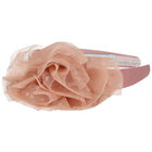 Girls Navy Blue Tulle Flower Headband, 3, hi-res