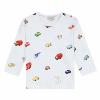 Baby Boys White Printed Top