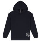 Boys Navy Blue Logo Hooded Top, 1, hi-res