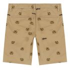 Boys Beige Logo Shorts, 1, hi-res