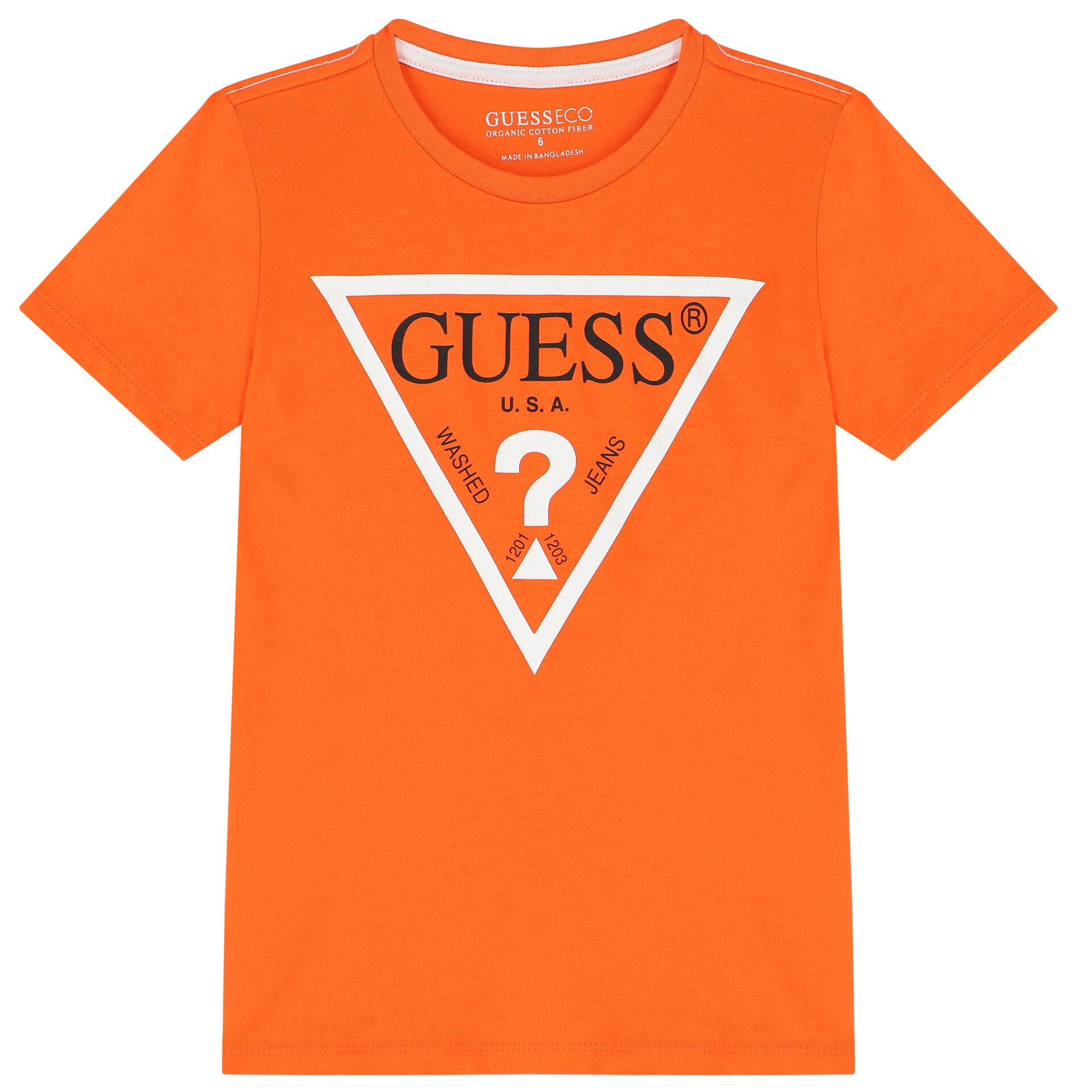 Guess Boys Orange Logo T Shirt Junior Couture UAE