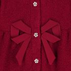 Girls Burgundy Bow Boucl&eacute; Coat, 1, hi-res