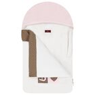 Baby Girls White & Pink Logo Nest, 2, hi-res