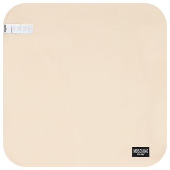 Beige Teddy Bear Logo Baby Blanket
