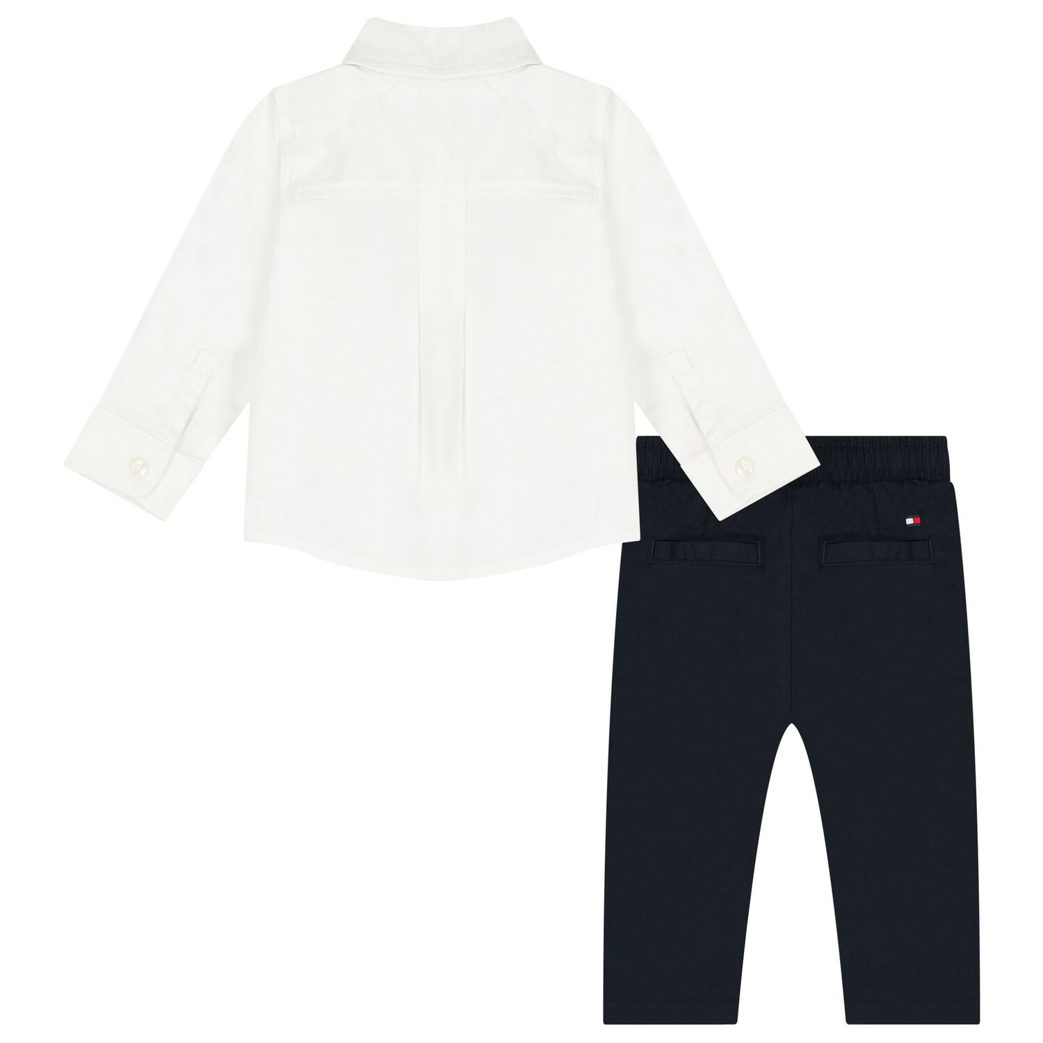 Younger Boys White & Navy Logo Trousers Set, 1, hi-res image number null