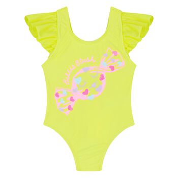 Younger Girls Yellow Candy Logo Swimsuit