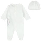 White Logo Babygrow Set, 1, hi-res