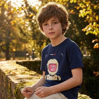 Boys Navy Blue Robot T-Shirt