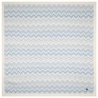 Ivory & Blue Zig Zag Knitted Baby Blanket, 1, hi-res