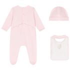 Baby Girls Pink Logo Babygrow Gift Set, 2, hi-res