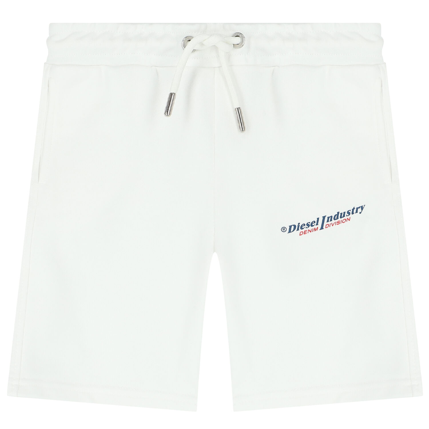 Boys White Logo Shorts, 3, hi-res