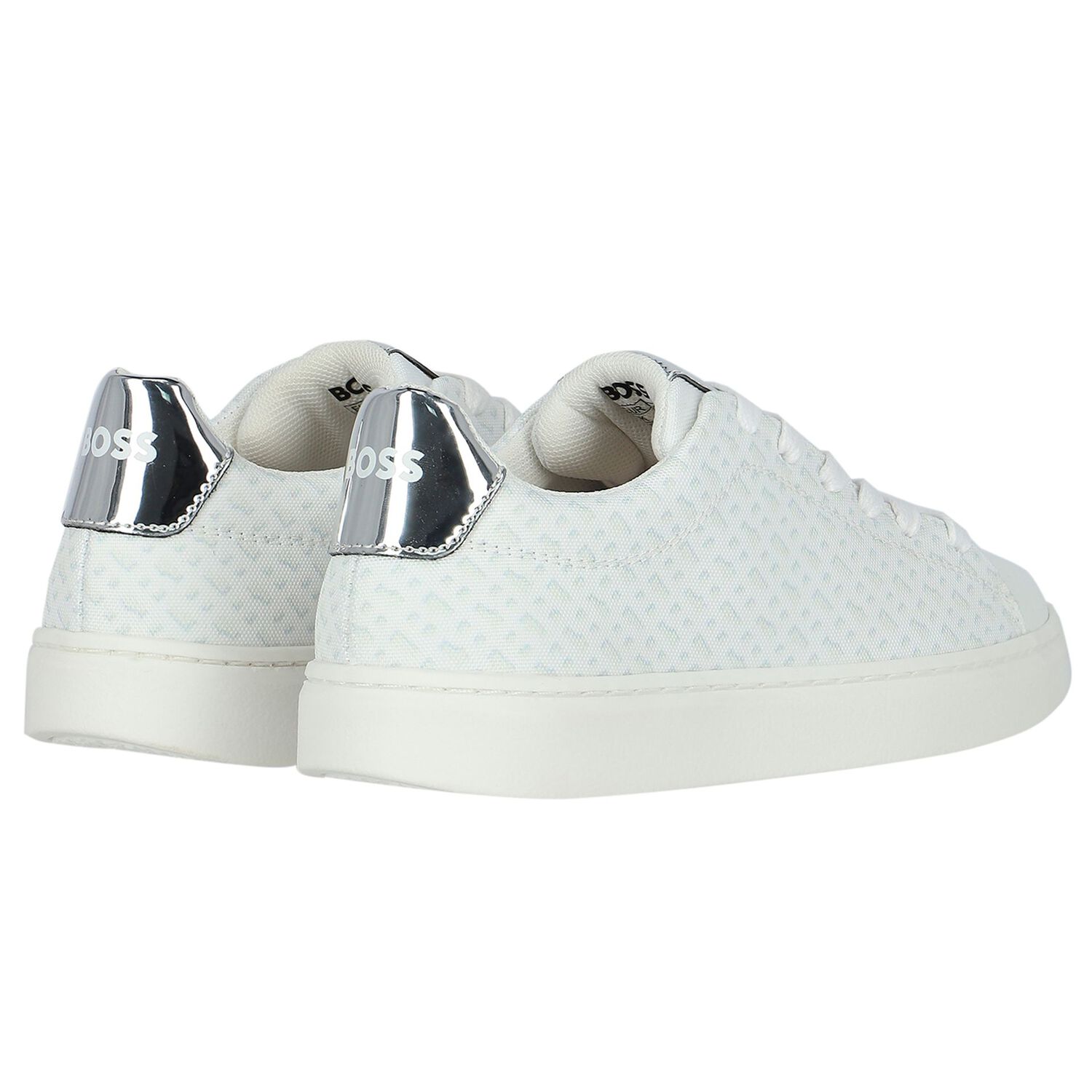 Girls White Logo Trainers, 1, hi-res image number null