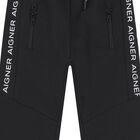 Younger Boys Black Logo Joggers, 1, hi-res