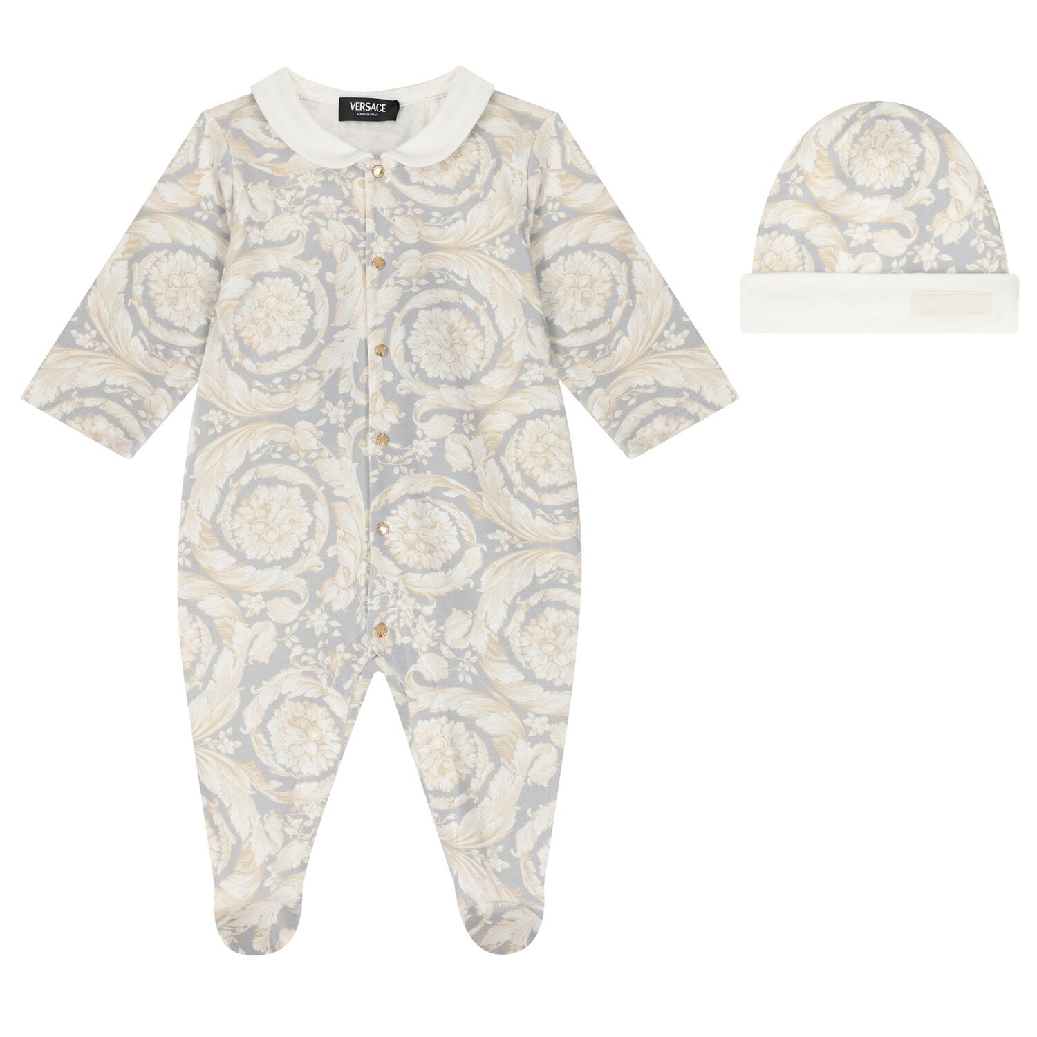 Baby Girls Grey Barocco Babygrow Gift Set, 3, hi-res image number null