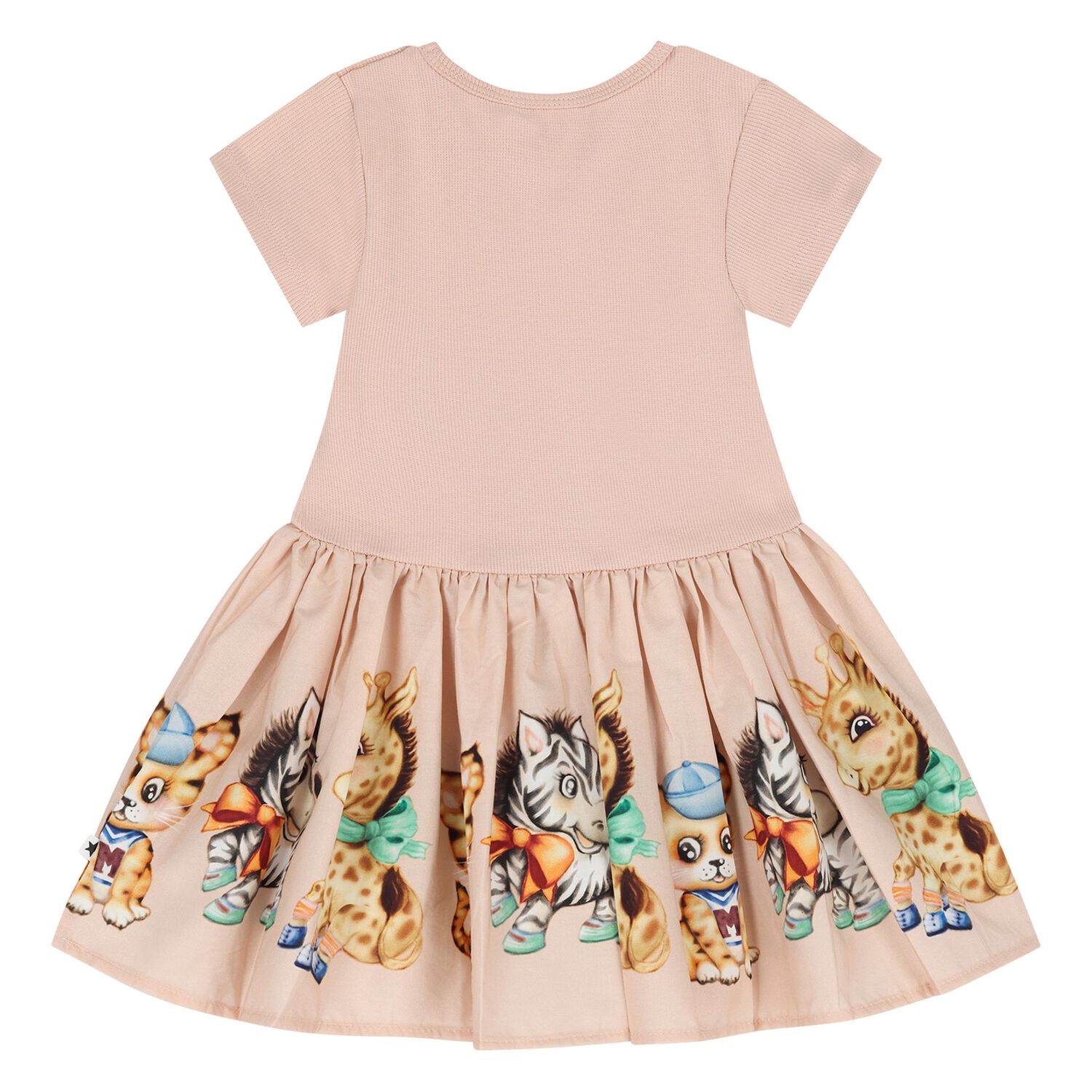 Younger Girls Pink Animals Dress, 1, hi-res