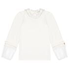 Girls White Embellished Hayley Long Sleeve Top , 2, hi-res