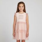 Girls Pink & Silver Logo Dress, 1, hi-res