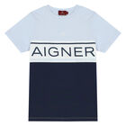 بيجاما بالشعار باللون الأزرق والكحلي للأولاد, 1, hi-res