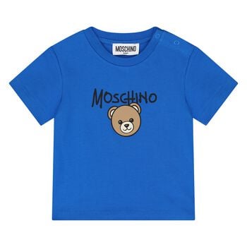 Younger  Blue Teddy Bear Logo T-Shirt