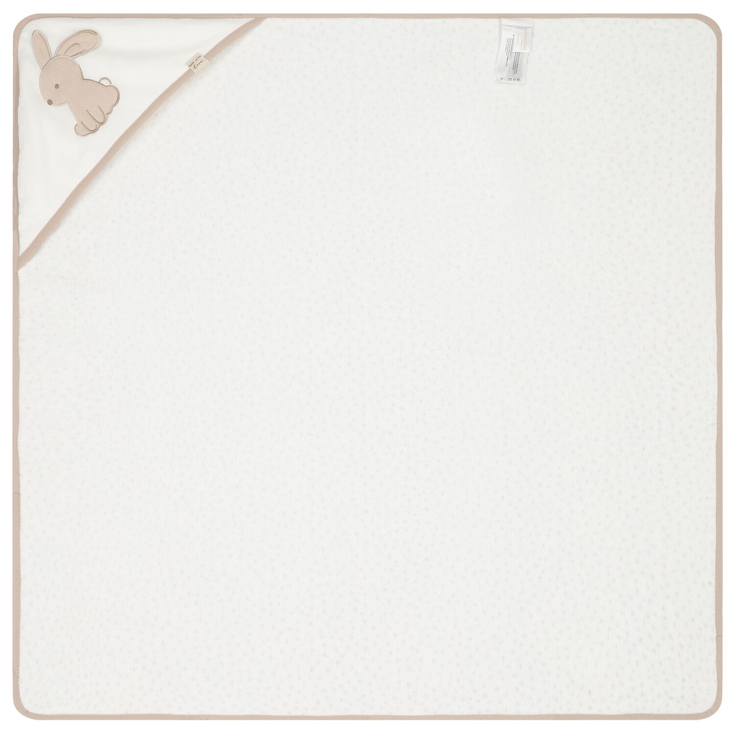 Baby Boys White Rabbit Hooded Towel, 1, hi-res image number null