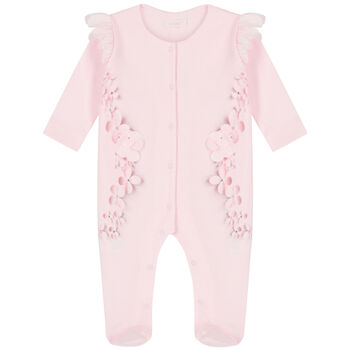 Baby Girls Pink Floral Babygrow