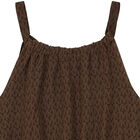 Girls Brown Chiffon Logo Dress, 1, hi-res
