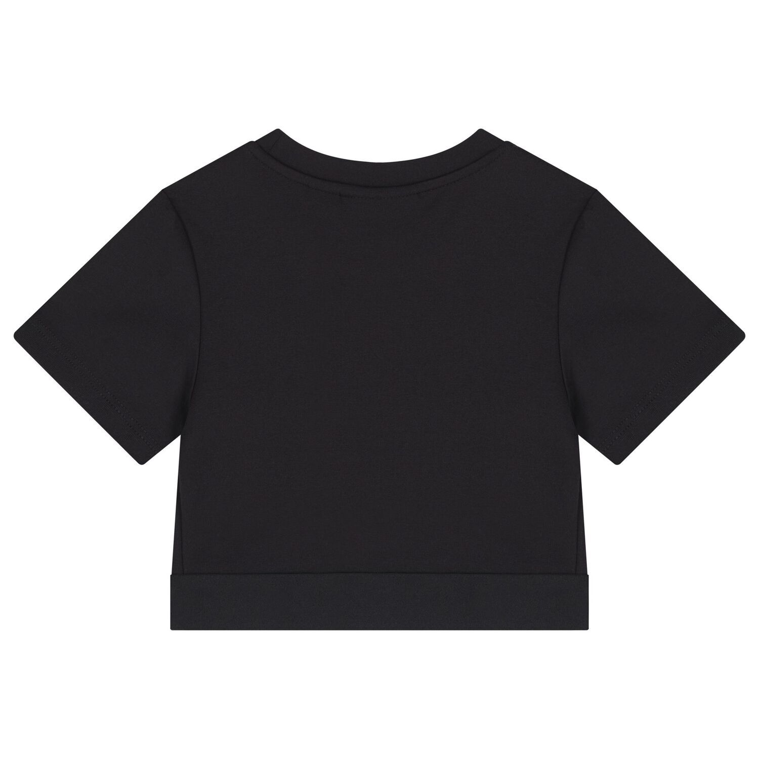 تي شيرت بناتي أسود بشعار, 1, hi-res image number null