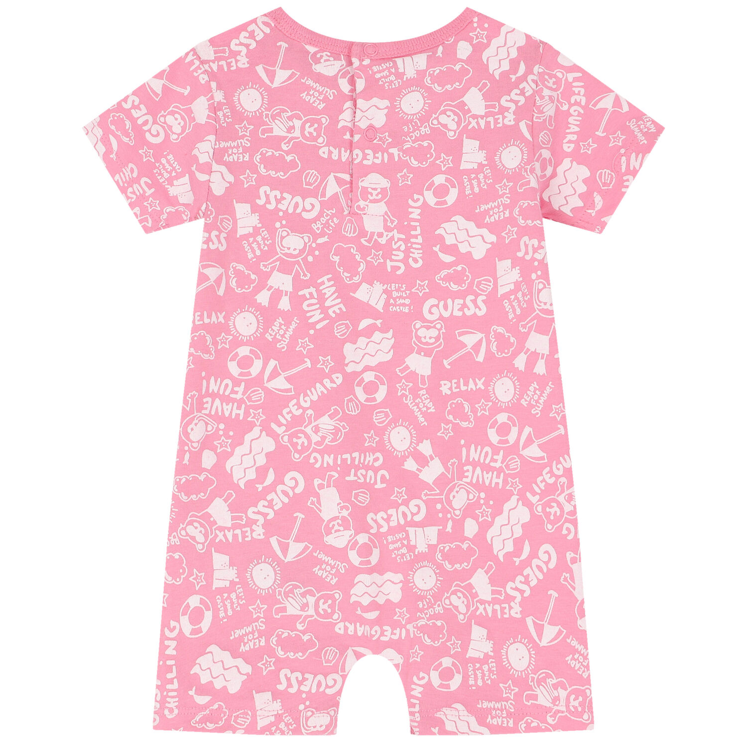 Baby Girls Pink Logo Romper, 2, hi-res