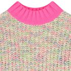 Girls Pink Knitted Sweatshirt, 1, hi-res