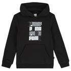 Boys Black Logo Hooded Top, 1, hi-res