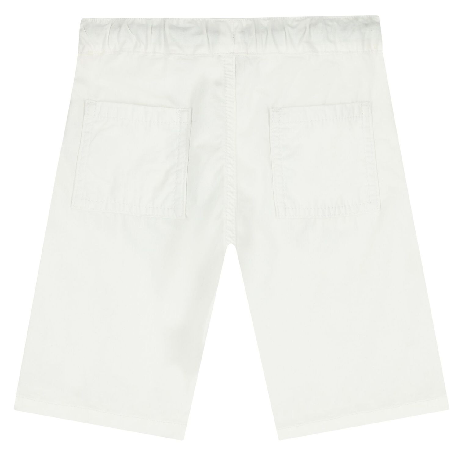 Younger Boys White Logo Shorts, 1, hi-res
