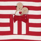 Younger Girls Red & Ivory Striped Dress, 1, hi-res
