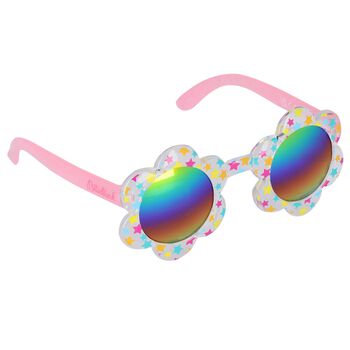 Girls White & Pink Logo Sunglasses