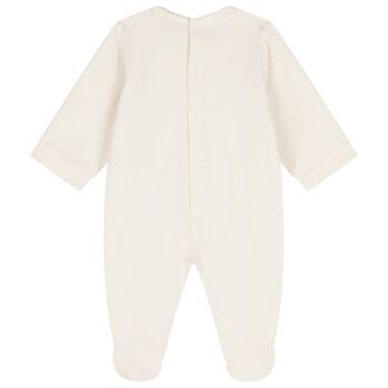 Baby Girls Ivory Logo Babygrow