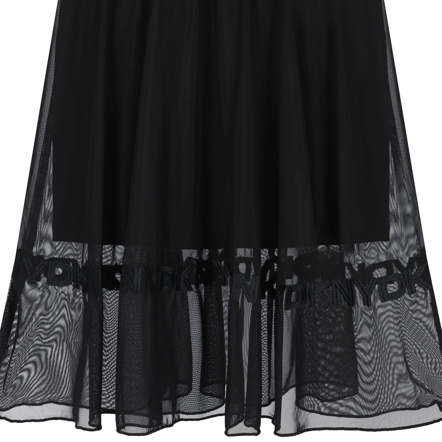 Girls Black Logo Mesh Skirt, 1, hi-res