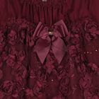 Girls Burgundy 3D Flower & Sequin Tulle Margot Dress, 1, hi-res