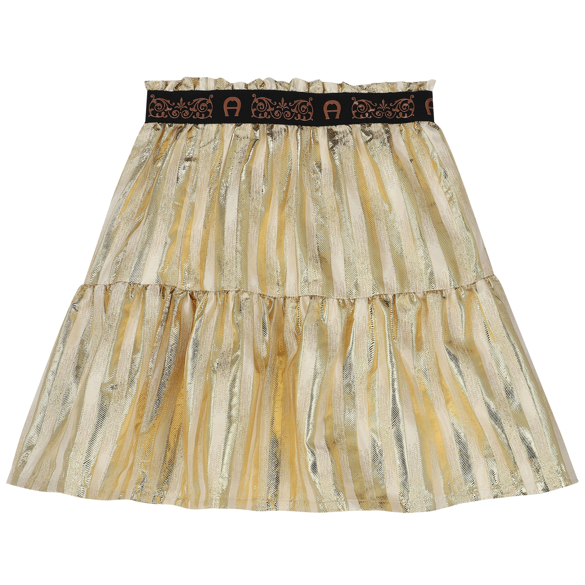 Striped gold skirt top