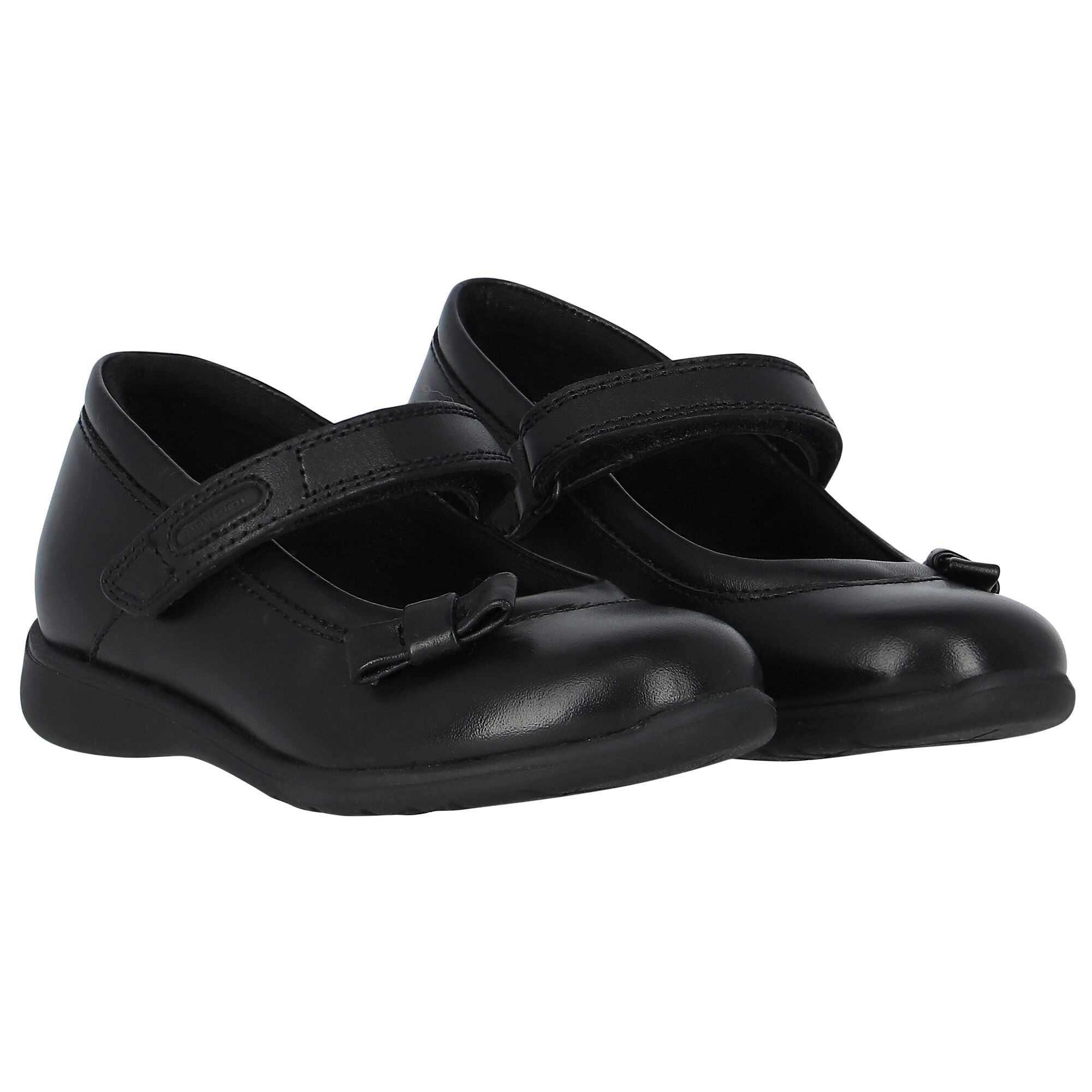 Girls black leather pumps hot sale