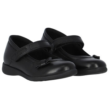 Girls Black Leather Shoes