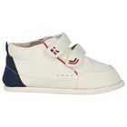 حذاء أولاد رياضى بالشعار باللون العاجي والأزرق , 1, hi-res