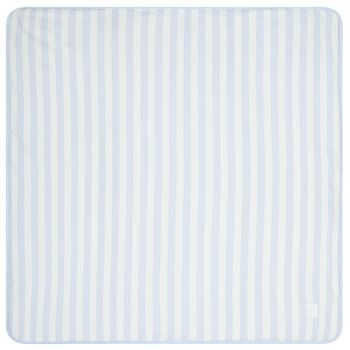 Baby Boys White & Blue Striped Logo Blanket 